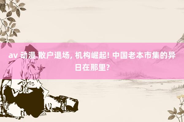 av 动漫 散户退场， 机构崛起! 中国老本市集的异日在那里?