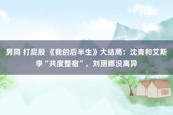 男同 打屁股 《我的后半生》大结局：沈青和艾斯李“共度整宿”，刘丽娜没离异
