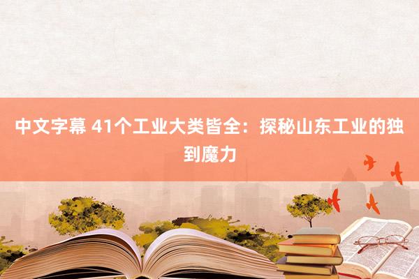 中文字幕 41个工业大类皆全：探秘山东工业的独到魔力