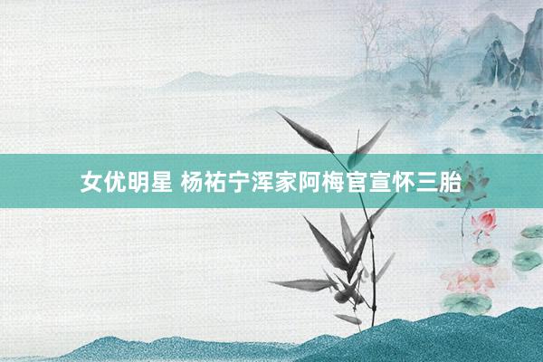 女优明星 杨祐宁浑家阿梅官宣怀三胎