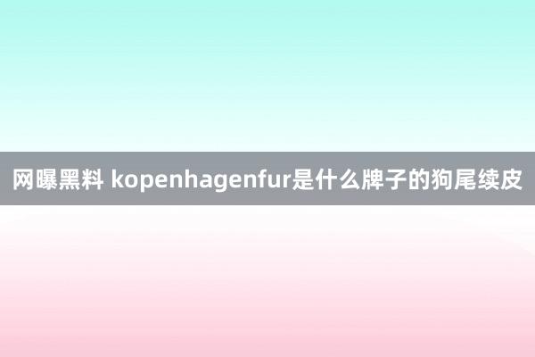 网曝黑料 kopenhagenfur是什么牌子的狗尾续皮