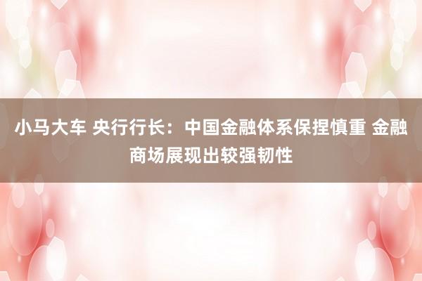 小马大车 央行行长：中国金融体系保捏慎重 金融商场展现出较强韧性