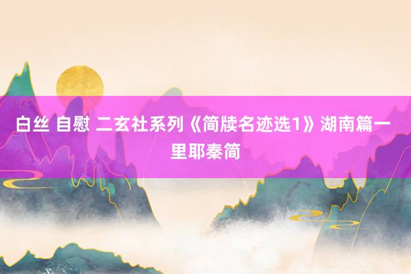 白丝 自慰 二玄社系列《简牍名迹选1》湖南篇一 里耶秦简