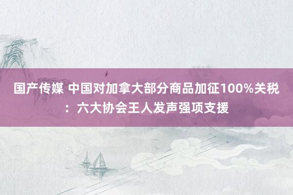 国产传媒 中国对加拿大部分商品加征100%关税：六大协会王人发声强项支援